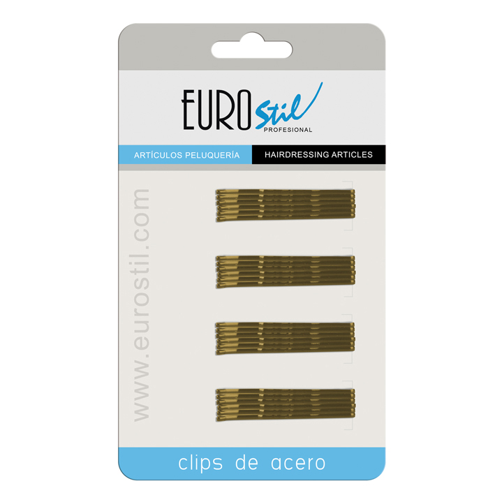 Carton 24 Clips Ond.Bronce 50mm Eurostil