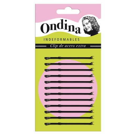 Carton 12 Clips Ondina Negro 70mm Eurostil