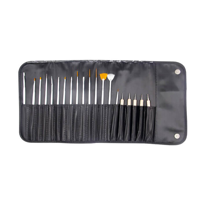 Set 15 Pinceles Nail Art+5Doble Punta Metal