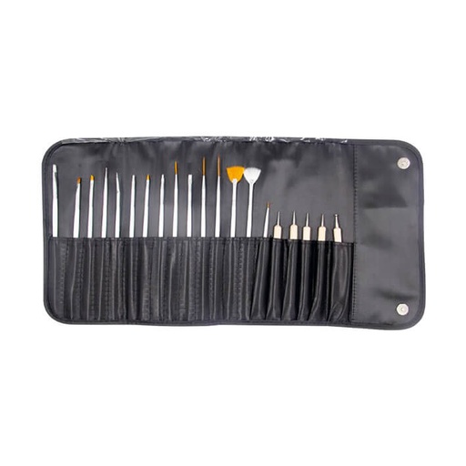 Set 15 Pinceles Nail Art+5Doble Punta Metal